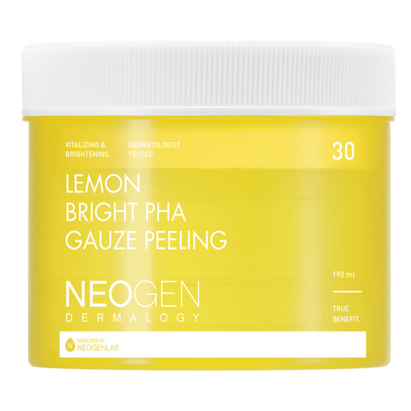 [NeoGen] DERMOLOGY LEMON BRIGHT PHA GAZE PEELING 190ML (30 PADS)